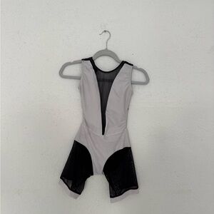 Solo Dance Costume Elegant Black and White Women's One Piece